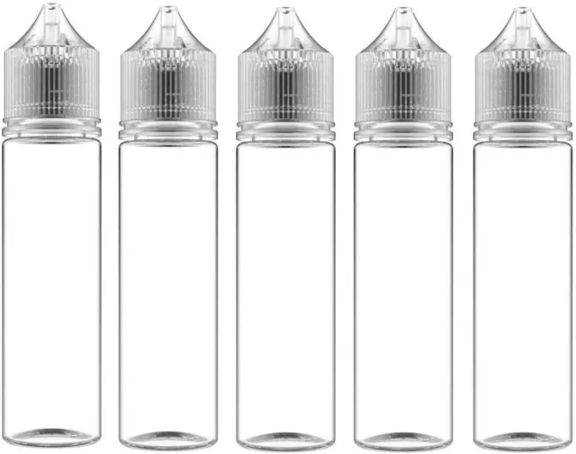 Chubby Gorilla 10 X 60ml Clear Empty Plastic PET Liquid Oil Dropper Vap Bottles