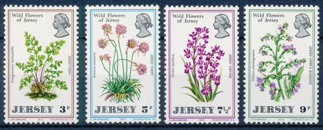 [BIN13110] Jersey 1972 Flowers good set of stamps very fine MNH
