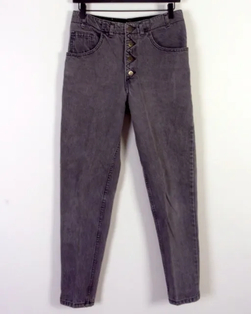 vintage 80s Georges Marciano for GUESS Gray Denim Jeans USA Mom Button Fly 30