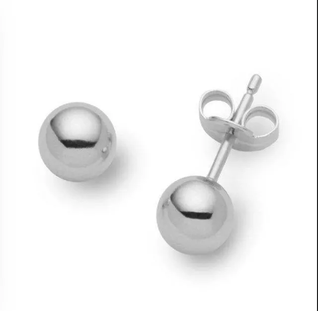 Pendientes Bolas 6MM Plata Maciza 925/1000 Joyas Mujer