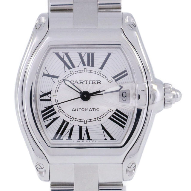 Authentic Cartier Roadster LM W62025V3 SS Automatic  #260-004-240-2053