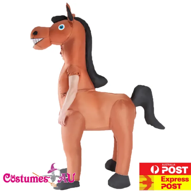 Mens Inflatable Horse Costume Animal Adult Blow Up Book Week Zoo Party Mascot