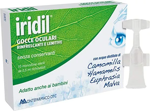 IRIDIL GOCCE OCULARI MONODOSE + Iridil Dischetti Struccanti Cotone 80pz. OMAGGIO