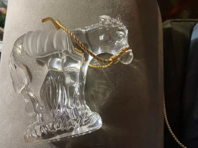 Gorham Crystal Glass Statue Nativity Horse with gold harness Germany