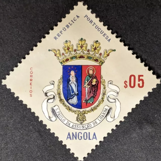 STAMP Angola SG569 1963 5c Coat of Arms Mint Hinged