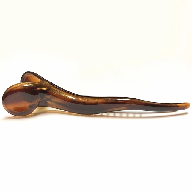 Delsol Hair Beak Clip Large Alligator Pointed Claw Women Brown Made in France