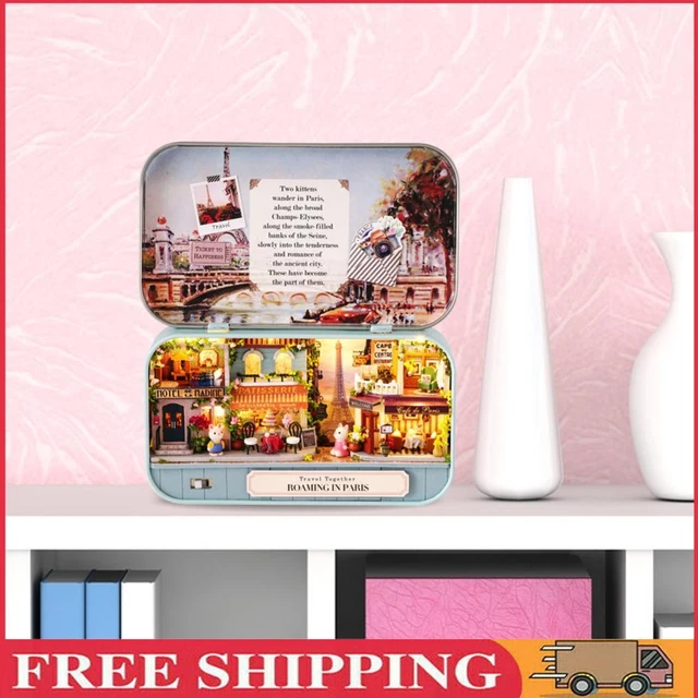 CREATIVE DIY WOODEN Miniature Scene Dollhouse Model Manual Hut Toy