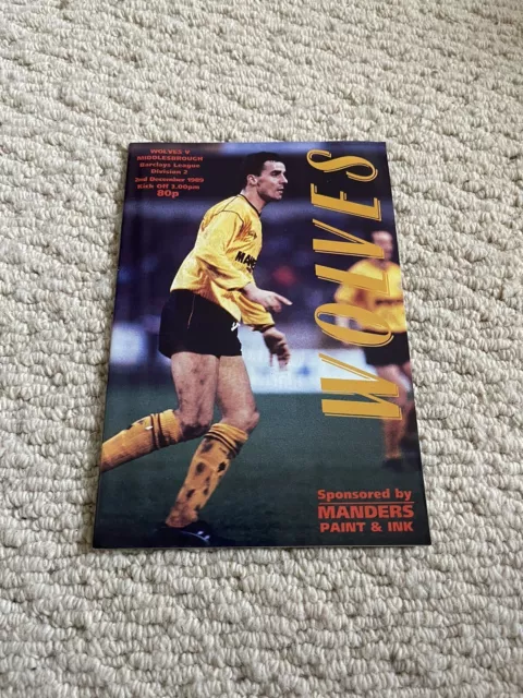 RARE WOLVES v MIDDLESBROUGH FOOTBALL PROGRAMME