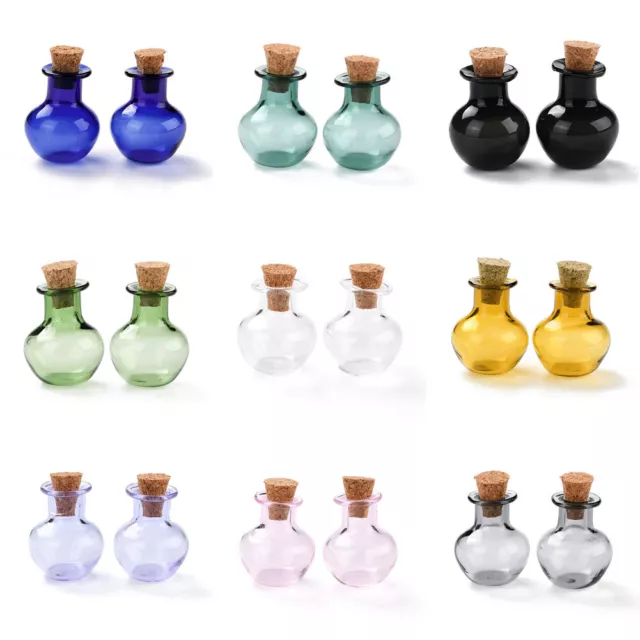 10PZ BARATTOLI PICCOLI Mini Bottiglie Vetro con Tappo Sughero Bottiglia  Desiderio Multicolore EUR 10,86 - PicClick IT