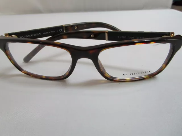 Burberry Eyeglasses B 2162 3002 Polished Havana Square Frame Italy 53[]17 140