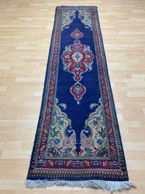 "Tappeto Lungo Orientale HALL RUNNER LANA FATTA A MANO Vintage 9ft 2""x2ft 4"