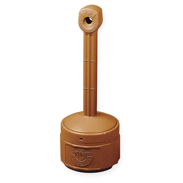 JUSTRITE 26806T Cigarette Receptacle,1 gal.,Terra Cotta