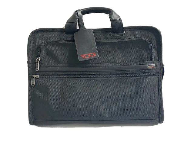 TUMI Nylon Black Mens Briefcase Computer Laptop Bag 2611D4