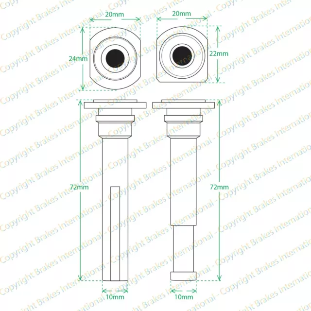 Front Caliper Slider Pin Guide Kit Fits: Toyota Corolla E12 02-07 Lucas Bcf1376A 2