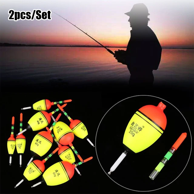 2 pz nuovo bastone leggero boia in plastica calda luminosa palla galleggiante per pesca notturna schiuma Eva