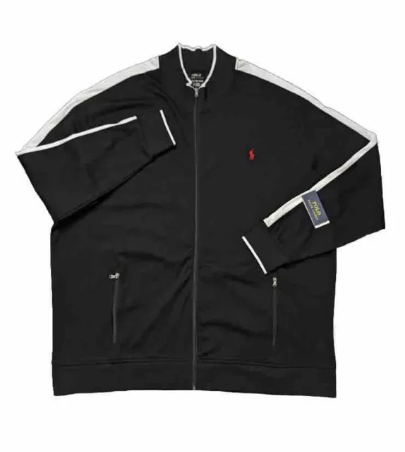 NWT Men's Polo Ralph Lauren Interlock Track Jacket Full-Zip Black 4XLT $125
