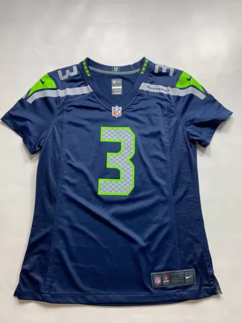 Seattle Seahawks #3 Russell Wilson Nike NFL Game Jersey - Womens Medium