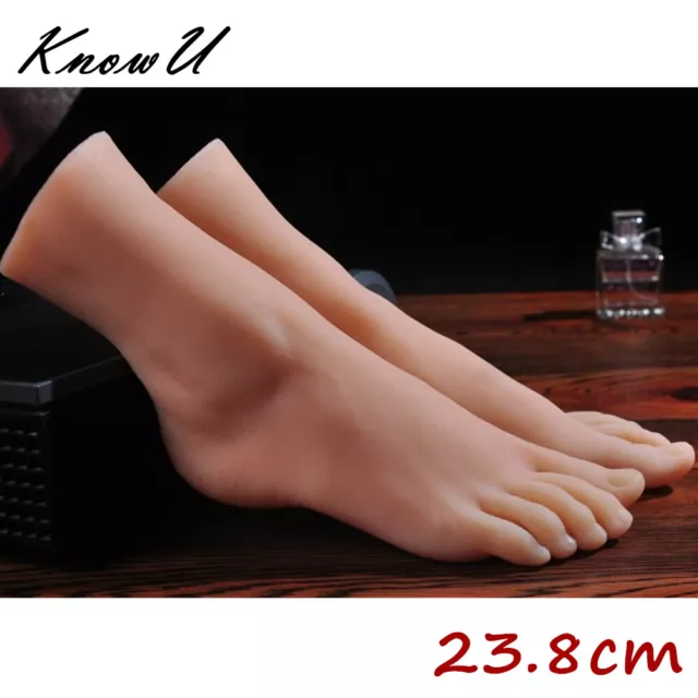 Platinum Silicone Foot Model Female Feet Realistic Display 22cm Bendable  Toes