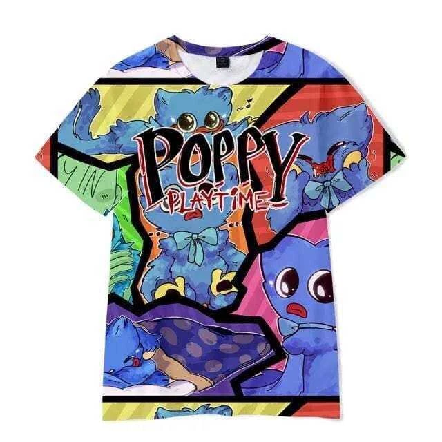 T-shirt bambini Poppy Playtime Huggy stampa 3D ragazzi ragazze regalo di compleanno