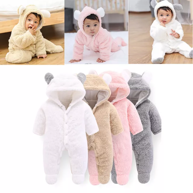 Tuta con cappuccio neonato neonato bambino bambini orso tuta abiti~