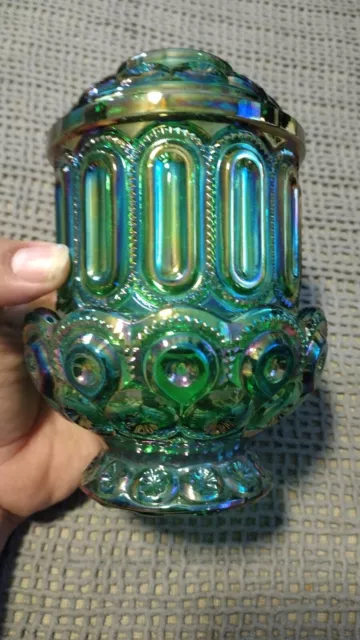 Weishar Moon And Stars 6" Fairy Lamp Emerald Green Carnival Courting Weishar Moon And Stars 6" Fairy Lamp Emerald Green Carnival Courting