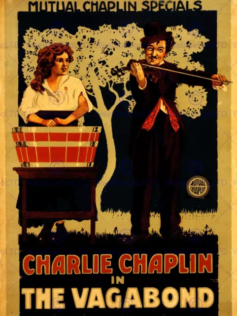 Movie Film Charlie Chaplin Vagabond Silent 1916 Little Tramp Poster Bb6573B