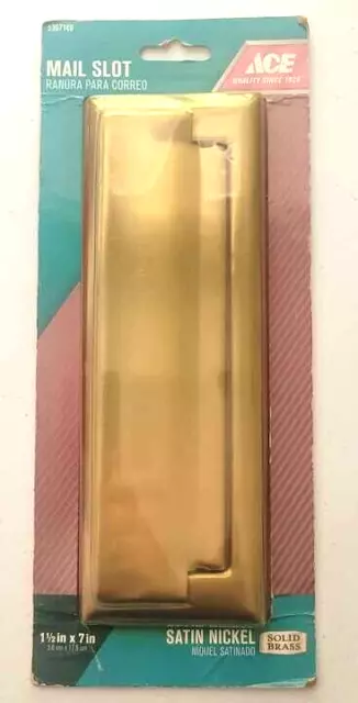 New! ACE 1-1/2" x 7" Mail Slot Satin Nickel Gold 5367149 - solid brass FREE SHIP