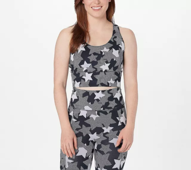 zuda Jacquard Star Print Sports Bra - Dark Navy (M) A395994