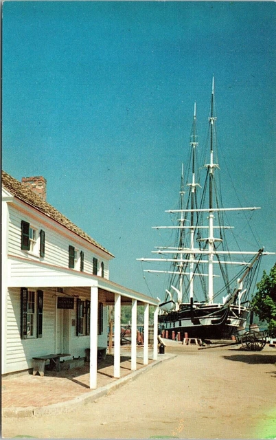 Mystic Seaport Connecticut CT Schaefers Spouter Tavern Charles W Morgan Postcard