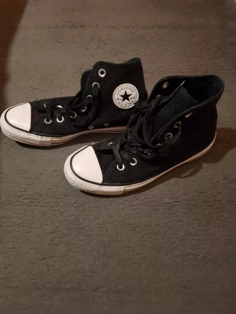 Girls black sparkle converse hotsell