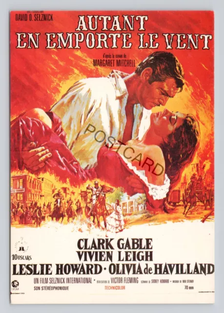 Postcard (Q12) Repro French Movie Poster Clark Gable in Gone With The Wind