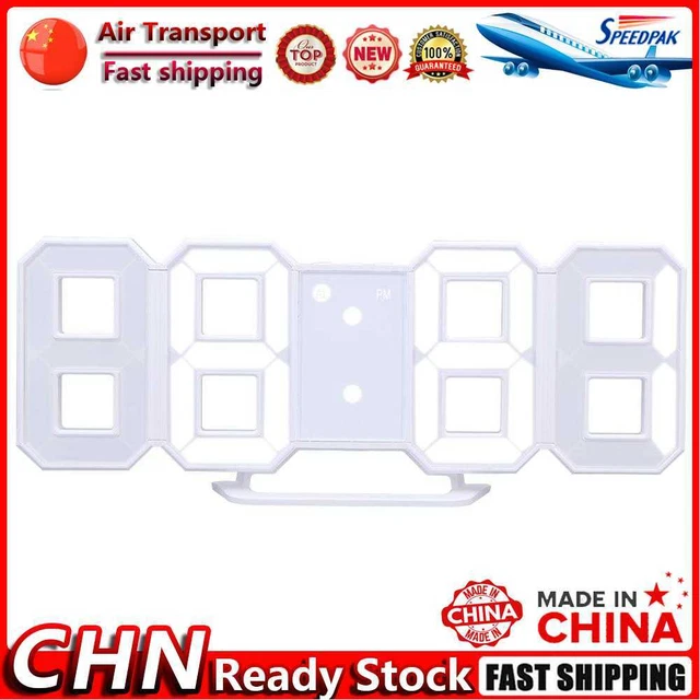 Digital LED Table Clock 24 or 12-Hour Display Alarm Snooze 8888 Display Fr