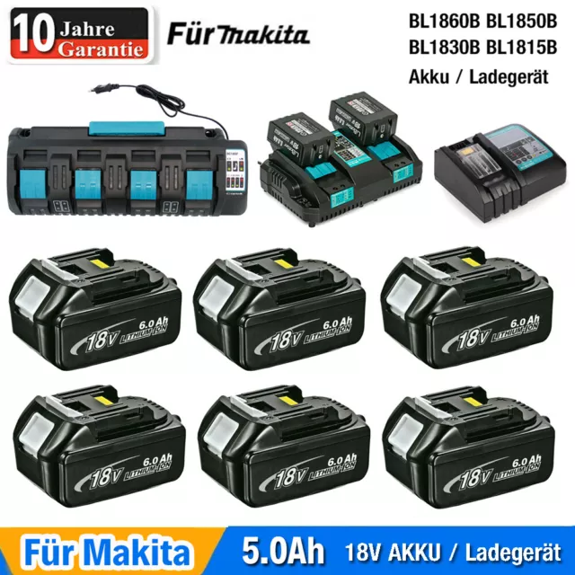 NEW Für Makita 18V 5,0Ah BL1860B BL1850B BL1840B BL1830B Ersatz Akku Ladegerät