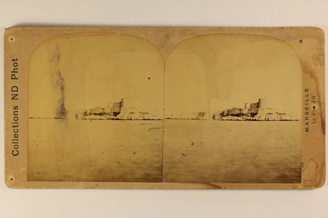 Frankreich Marseille Château D’ If c1880 Foto Stereo Vintage