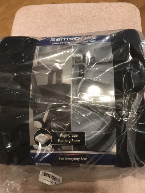 Samsonite AUTOMOTIVE LUMBAR SUPPORT CUSHION Premium Memory Foam Ventilated Mesh