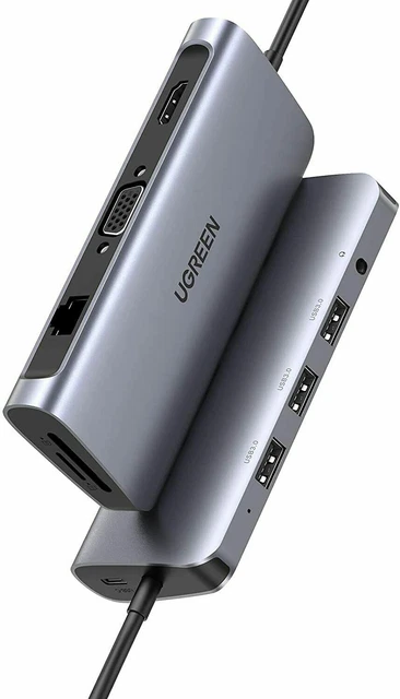 Station D'accueil USB-C 10-en-1 Newmight - Hub Multifonction Pour MacBook, Dell, HP Avec 4K, Ethernet, VGA, 3x USB 3.0, PD 100W Et Lecteur SD/TF