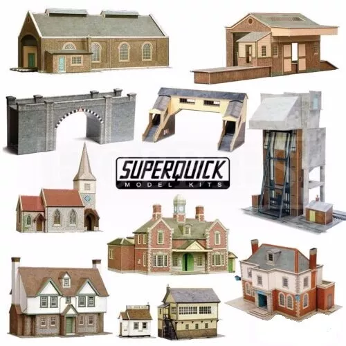 1:76 Scale OO HO Gauge Superquick Model Building Card Kits Railways Series A B C