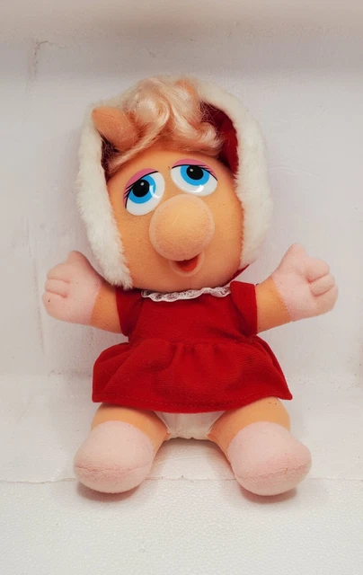 Vintage 1987 Muppet Baby Miss Piggy Plush 10" Stuffed Animal Jim Henson