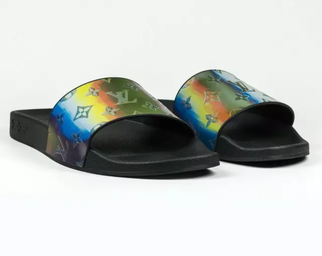 Replica Louis Vuitton Waterfront Mules In Black Iridescent Monogram for  Sale