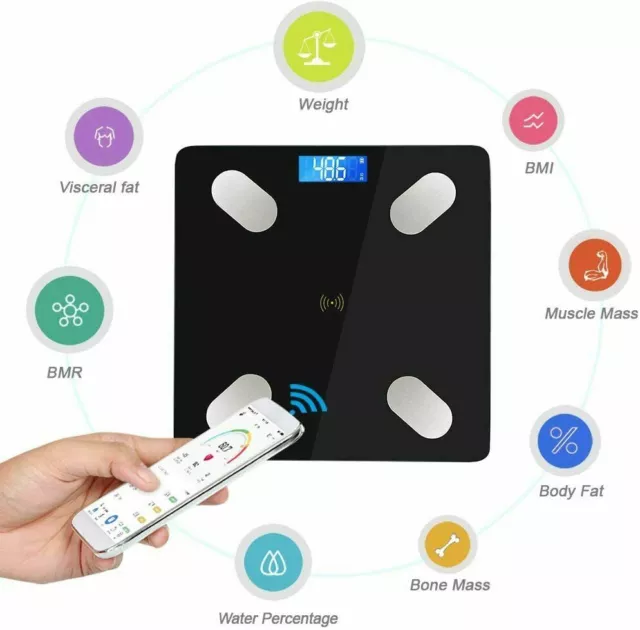 Bilancia Smart Pesapersone Bluetooth Digitale App Calorie 180kg  RICARICABILE USB