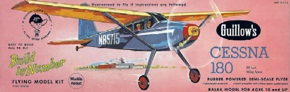 Guillows 601 Cessna 180 Build-by-Number Balsa Airplane Kit