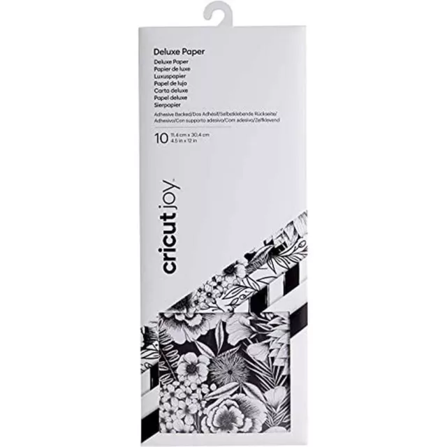 Cricut 2008049 Joy Adhesive-Backed Deluxe Paper, Black and White Botanicals