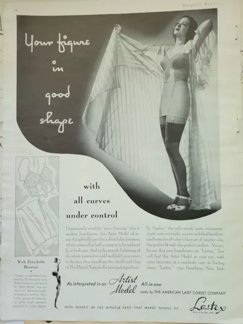 1938 Carter's Foundation woman's girdle garters bra cool control vintage ad
