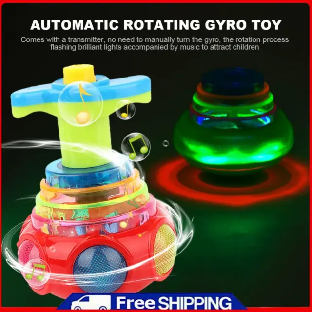 Colorful Flashing Gyro Toy Plastic Music Rotating Toy Safe for Kids Party Gifts