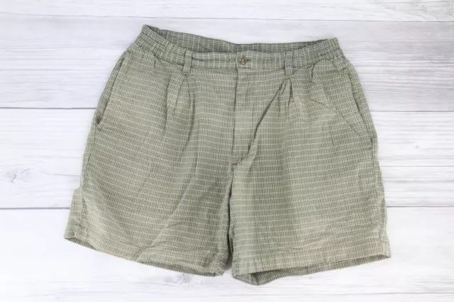 High Sierra da Donna Vintage Plissettato Pantaloncini Taglia 36 Plaid Verde Blu