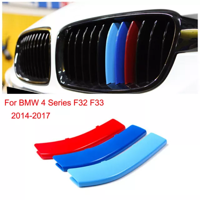 Kidney Grille M Sport 3 Color Cover Stripe Clip Set Fit BMW 3 Series F30 14-2017