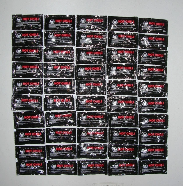(50 PACKETS) WENDY'S Hot Chili Seasoning Sauce Packets Wendys Lot of