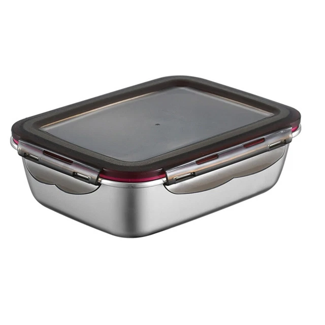 Scatola pranzo fresca con coperchio 304 acciaio inox scatola bento accessori argento