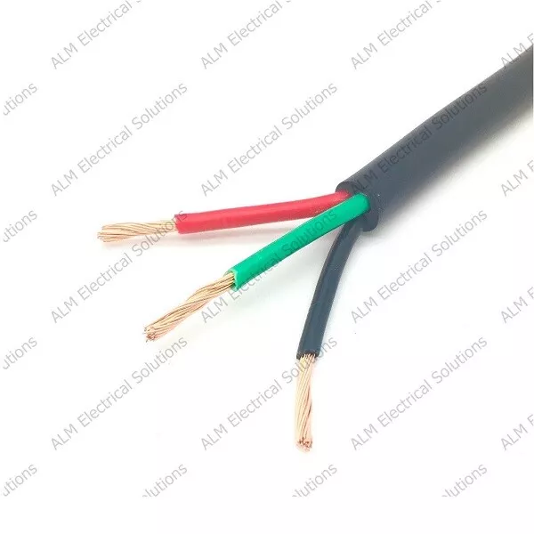 3 Core Cable - 3 x 1mm² Round - All Lengths - Automotive & Marine 12V / 24V