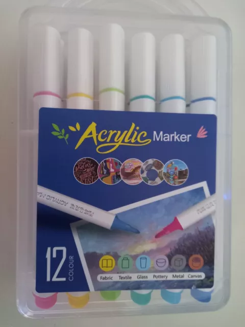 Boite de 12 feutres Acrylic Marker Triangle 2024 neuf